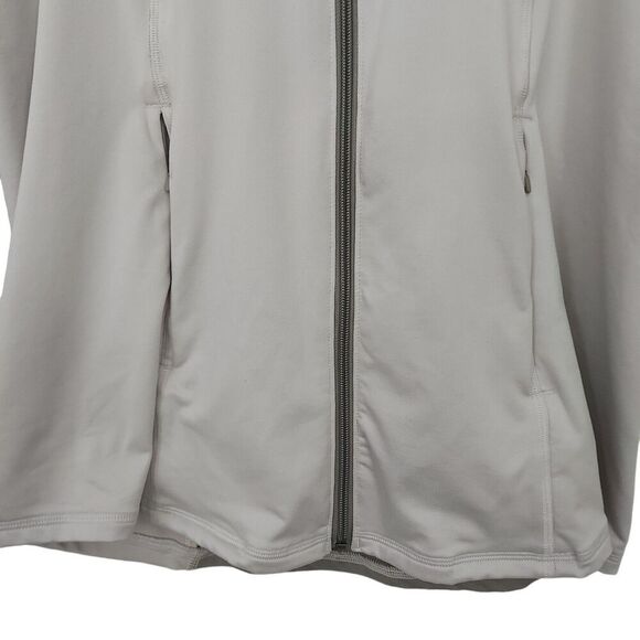 Under Armour Hoodie Jacket Womens XL Gray Fitted Full Zip Thumbhole Athleisure - Picture 3 of 13